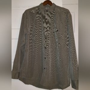 RON CHERESKIN Men's long sleeve button down shirt size L Green Plaid